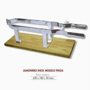 jamonero pinza inox madera