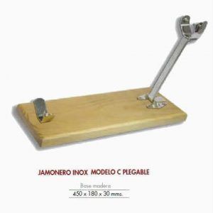 jamonero plegable inox con base de madera