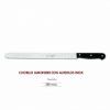 Cuchillo jamonero inoxidable alveolado 280mm negro Flores Cortes