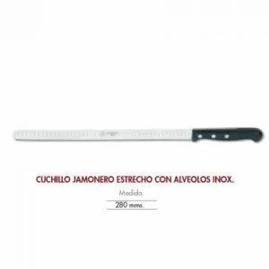 Cuchillo jamonero Flores Cortés inoxidable alveolado