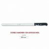 Cuchillo jamonero inoxidable alveolado hoja ancha Flores Cortes con mango negro