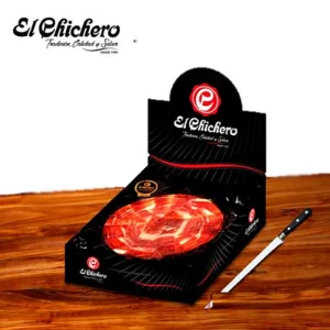 Estuche de jamón de bellota 50% ibérico El Chichero cortado a cuchillo