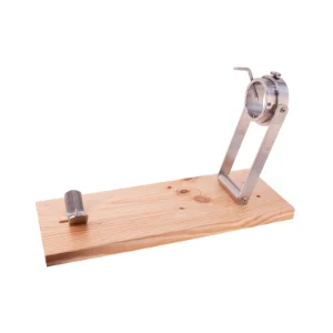 Jamonero Plegable con Casquillo Giratorio Inox Base Madera Flores Cortés