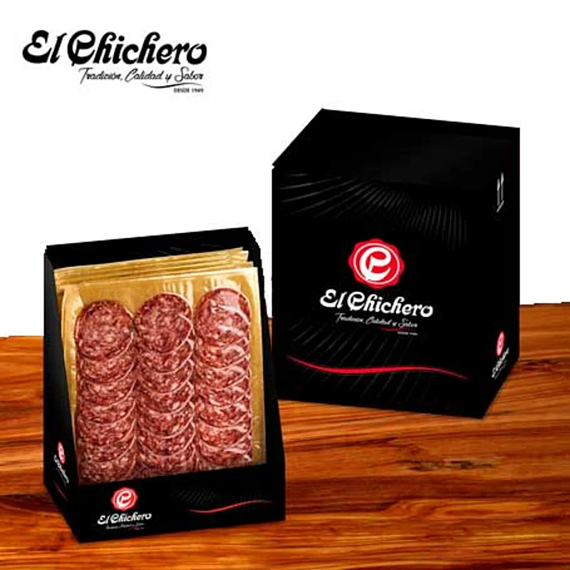 Lonchitas de salchichón ibérico de bellota El Chichero en estuche